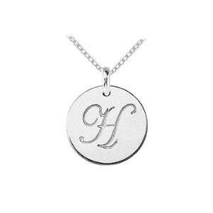   Script Disc Initial Pendant   Made in USA by FineJewelryVault Jewelry