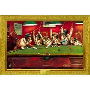  Coolidge Dogs Playing Pool College Humour Poster 24 x 36 