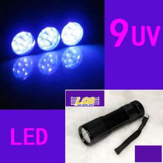   LED Bulbs 395 400nm Ultra Violet BlackLight Flashlight Aluminium Black