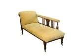 Edwardian Antique Walnut Sofa Couch Settee Day Bed Chaise Longue 