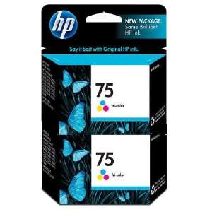    HP 75 Tricolor Ink Cartridge (SD499WN), Twin Pack