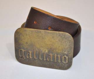 Authentic John Galliano Leather Logo Belt US 33 34 EU 90  