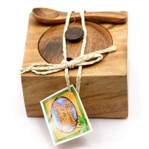  Hawaii Wood Keepsake Box Pot with Lid and Spoon Kitchen 