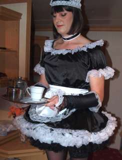 Stunningly Beautiful Satin French Maids Uniform Transvestite, CD, up 