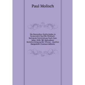   Wiener . Quellen Dargestellt (German Edition) Paul Molisch 