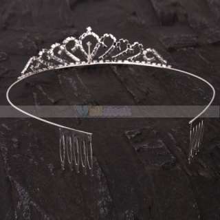 Rhinestone drops shaped tiara Crown Comb headband  