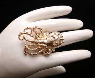    Goldtone Stretch Octopus Fashion Gorgeous Trendy Ring  