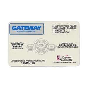  10m Gateway Business Forms   60th Anniversary Business Card SPECIMEN