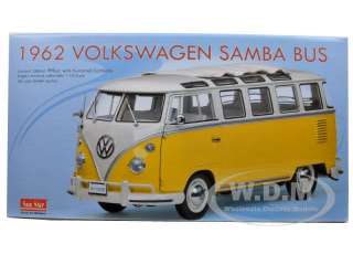 1962 VOLKSWAGEN SAMBA BUS YELLOW/WHITE 1/12 DIECAST MODEL BY SUNSTAR 