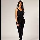    Black Tailored 2n1 Velvet Peg Leg Jumpsuit US 8 UK 12 msrp 159