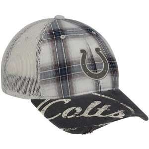 Reebok Indianapolis Colts Gray Plaid Mesh Back Slouch 