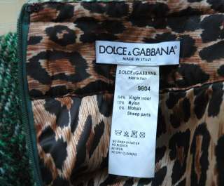 DOLCE&GABBANA Leather&FUR Coat Jacket+Skirt Suit 42 WOW  