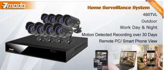 ZMODO 8CH CCTV Security Outdoor Camera DVR System 500GB  