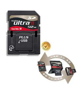 SanDisk 512MB Ultra II SD Card Plus USB w/ Free Case  