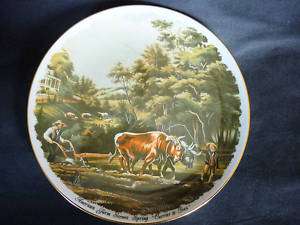 1987 Currier & Ives Plate AMERICAN FARM SCENES SPRING  