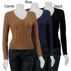 Lou Lou Womens Pullover Cable Knit Sweater  