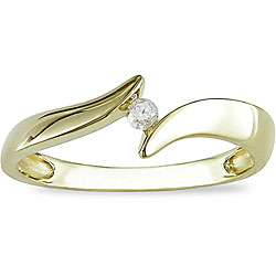 10k Yellow Gold Diamond Accent Bypass Ring  