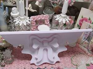 LARGE WOOD PINK BOW PLATE SHELF WALL DECOR~Shabby~Cottage~Chic  