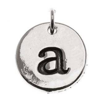  Silver Plated 1/2 Inch Round Alphabet Charm Lowercase 