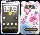   HTC EVO 4G   Blue Pink White Flower Hard Case Phone Cover Accessory