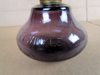 Antique Amethyst Art Glass Miniature Oil Lamp, TWINKLE STAR  