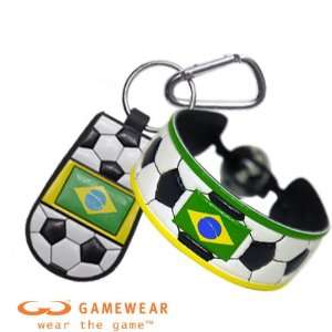   Bracelet and Brazilian Flag Classic Soccer Keychain