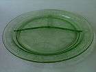 Anchor Hocking Cameo/Ballerina Green Depression Glass Grill Plate Very 