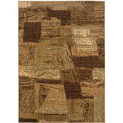 Acadiah Brown/ Cream Abstract Area Rug (53 x 75)  