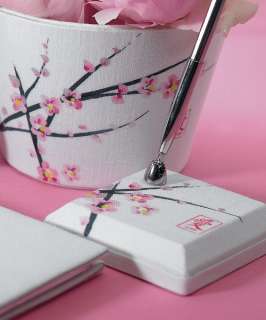 WEDDING Cherry Blossom SIGN GUEST BOOK PEN w/BASE SET 068180017447 