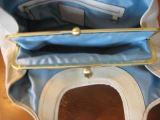 COACH Ivory Ergo Pleated Patent Leather Satchel Bag Purse EUC Style 