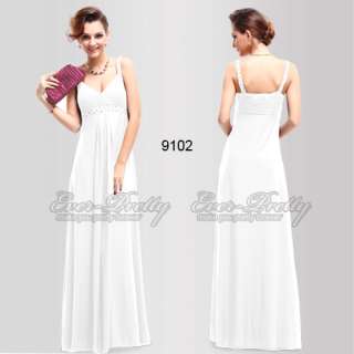 Charming Cream Crystal like Beads Long Formal Evening Dresses 09102WH 