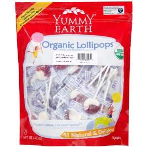 Yummy Earth Organic Lollipops TooBerry Blueberry 12.3 oz. family size 