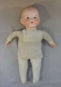   German Bisque Baby Doll 351/4 Antique Clothes Rare Brown Eyes  
