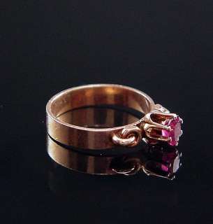 Sweetest Antique Victorian 9Ct Rose Gold Ruby Baby Ring  