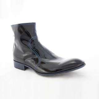 Kenneth Cole Mens Black Patent Leather Boots 12M  