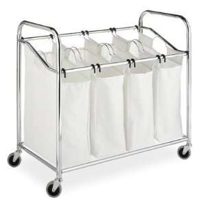  Canvas Four Section Laundry Sorter in Chrome