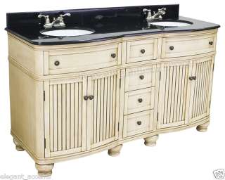 60 4 Drawer Double Bathroom Vanity Sink Cabinet White  