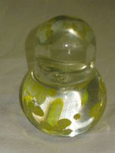 Really Cute Clear/Yellow Glass Bird/Chick Paper Weight  
