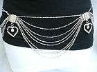 NEW WOMEN 2012 MOROCCAN HIP SILVER METALS HEARTS MULTI CHAINS WAIST 