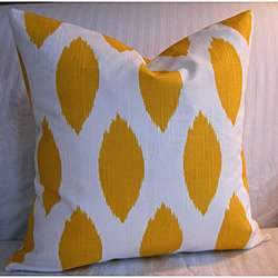 Designer Fabric Yellow and White Pillow  