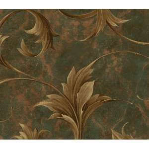  Slate Leaf Scroll Wallpaper MR80104