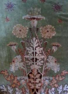   Nouveau RUG Important Mohair Textile Panel Birds Passion Flower 1900