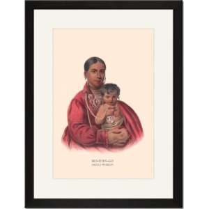   Framed/Matted Print 17x23, Mo Hon Go (Osage Woman)