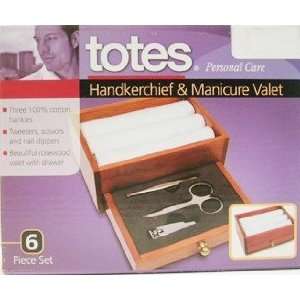  Totes Handkerchief & Manicure Rosewood Valet Set for Men 