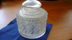 LALIQUE BOTTLE WITH STOPPER 1930 WITH CHERUB RELIEF  