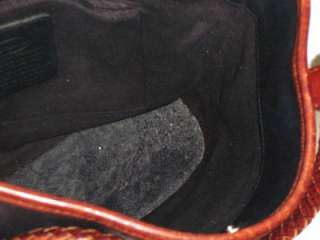   Vintage Black/Brown Braided Croco Leather Shoulder Bag Handbag Purse