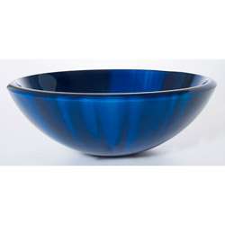 DeNovo Bedazzling Blue Bowl Glass Vessel Sink  