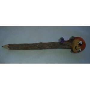  Fish, Hand Carved & Painted Twig Pencil. 3 Pack Office 
