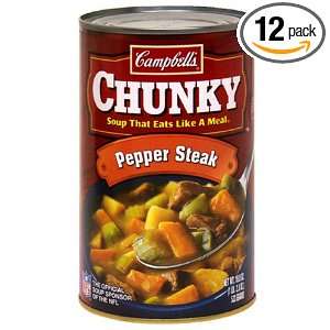 Campbells Chunky Pepper Steak Easy Open, 18.8 Ounce Cans (Pack of 12)
