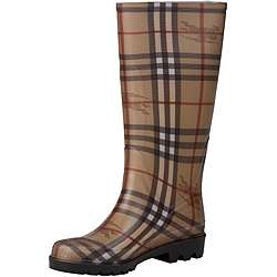 Burberry 3201797 Haymarket Check Rubber Rain Boots  